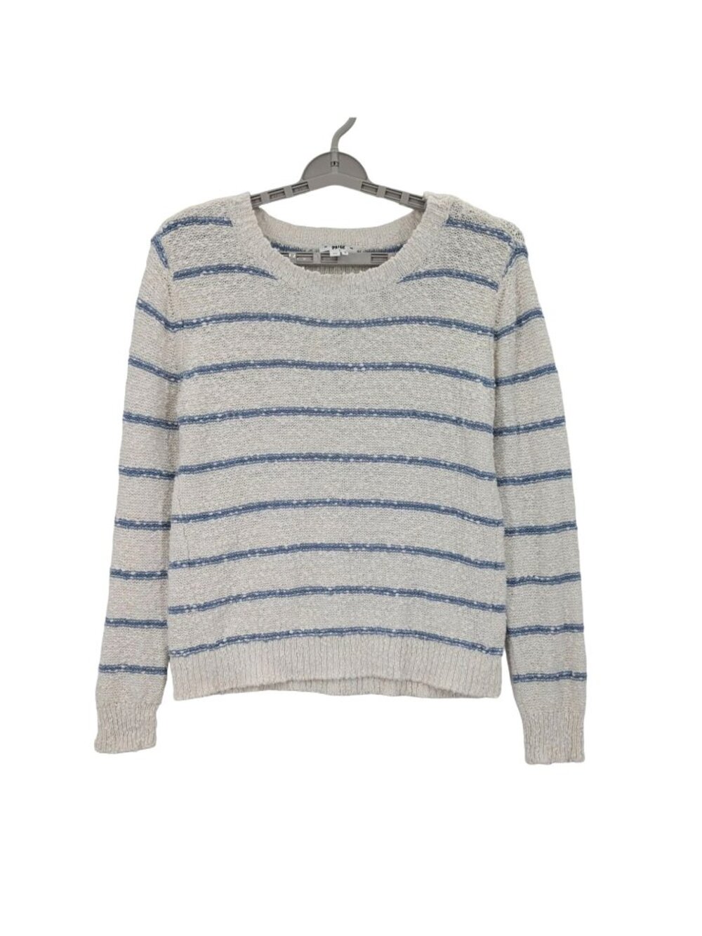 Paige Striped Knit Sweater Coastal Textured Nautical Minimalist‎ Casual XSmall